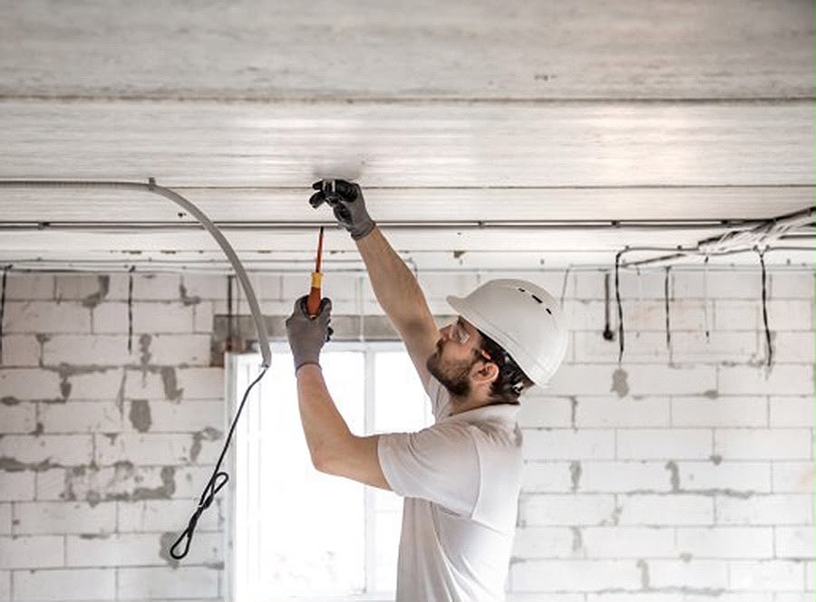 Overhead electrical installation work