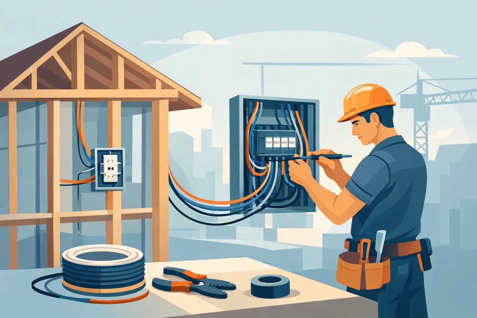 Illustration of electrical installation work