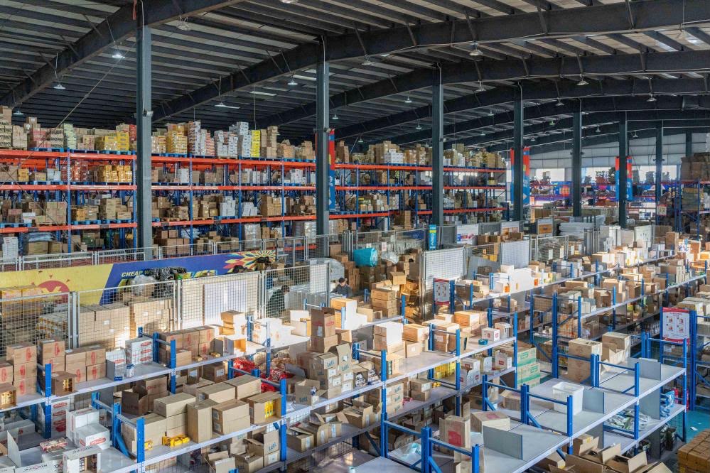 Assorted goods stored in a warehouse